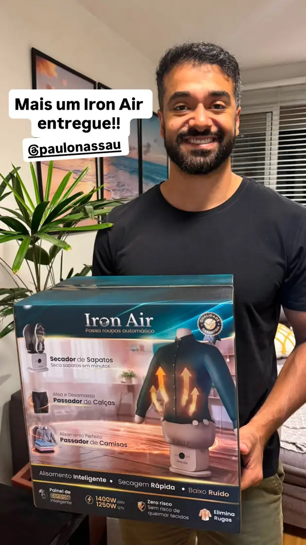 Cliente recebendo seu Iron Air